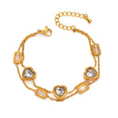 Pulsera Corazones Brillo Dorado