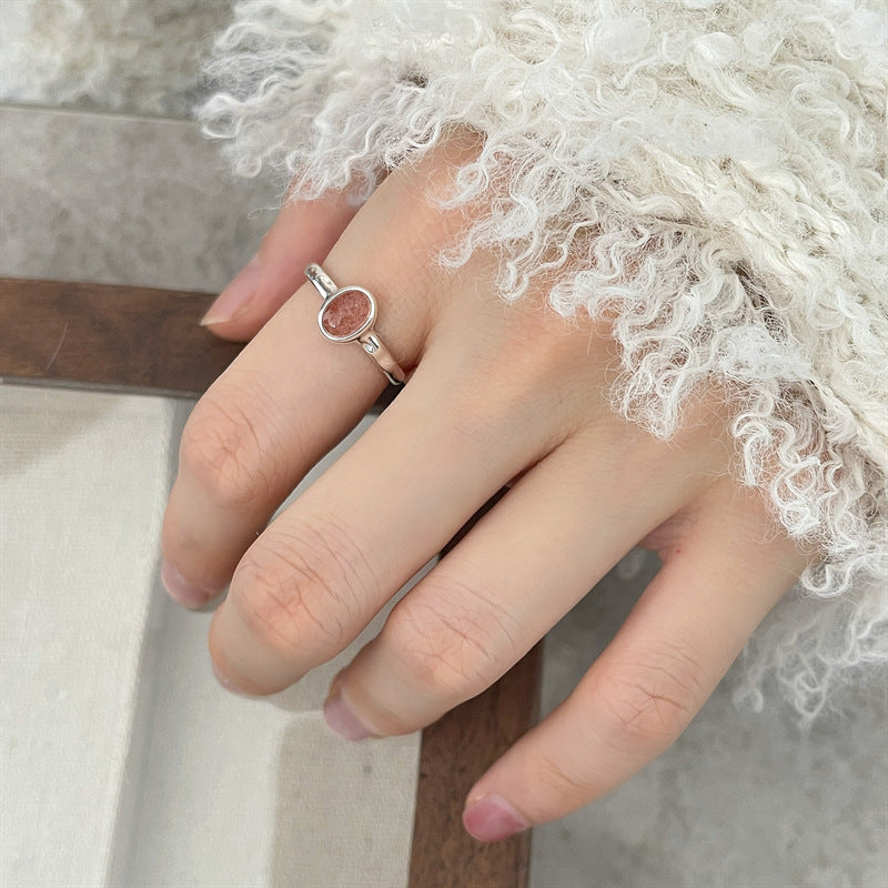 Anillo Ajustable - Cuarzo Fresa