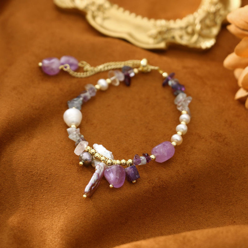 Pulsera Cuarzos Colores & Perlas