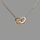 Collar Corazones unidos Dorado Rosa