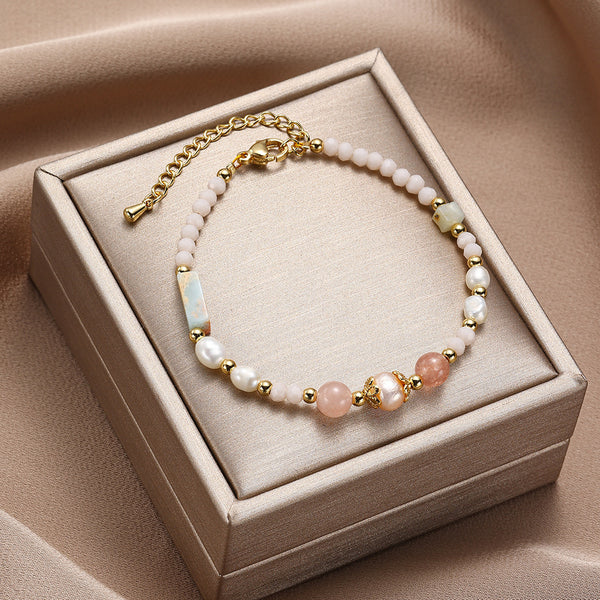 Pulsera Perlada con Cuarzos de colores