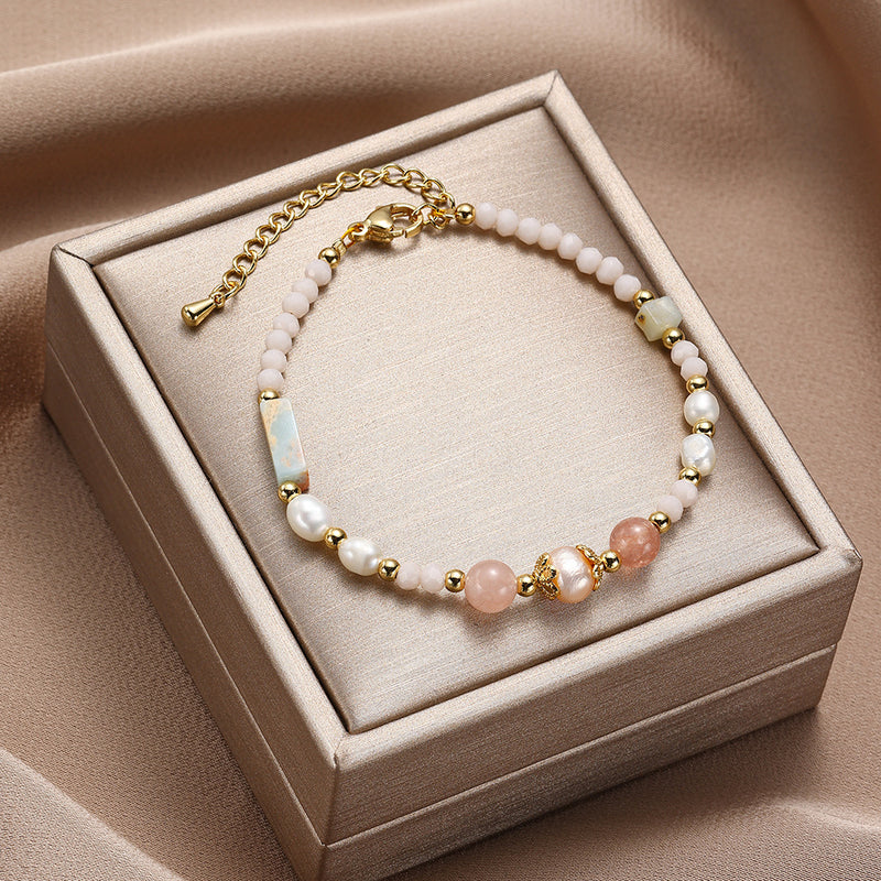 Pulsera Perlada con Cuarzos de colores