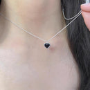 Collar Plata Corazón Ónix