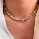 Collar Perlas Ovaladas en Tonos Tierra