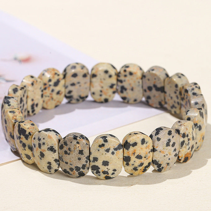 Pulsera Facetada Jaspe Dalmata