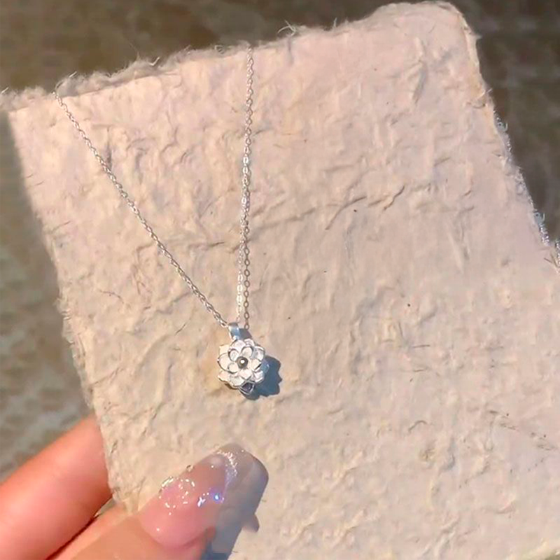 Collar Plata Loto Cristalino