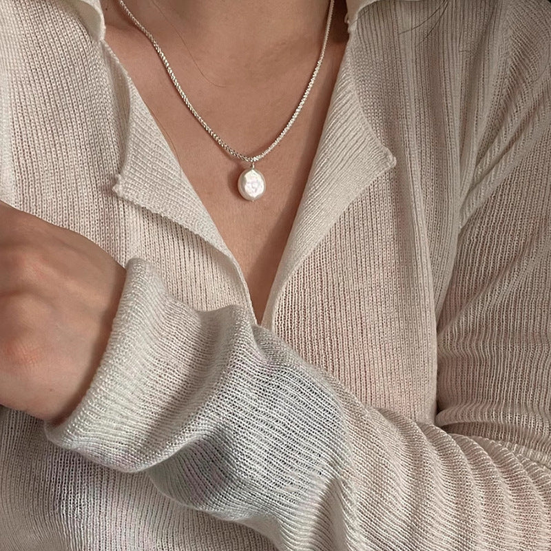 Collar de plata Perla