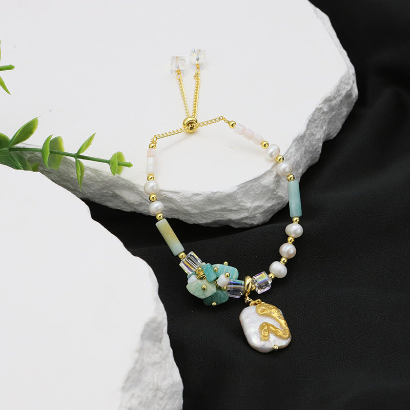 Pulsera Moderna Perlas y Cristales