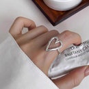 Anillo Ajustable - Corazón plateado