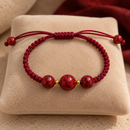 Pulsera Cinabrio Tres Cuentas