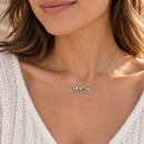 Collar Montañas con Semilla de Mostaza Plateado