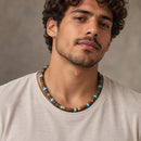 Collar de Turquesa y Cuentas Bronceadas
