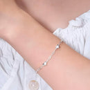 Pulsera Plata - Corazon en cadenas