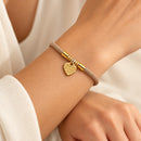 Pulsera Ajustable Café con Hoja Dorada