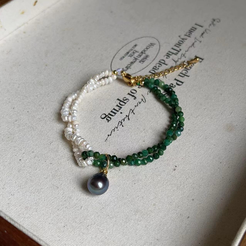 Pulsera Bicolor Blanco Verde