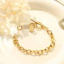 Pulsera Cadena Dorada Perla