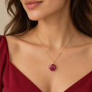 Collar de Ágata Roja Dorada