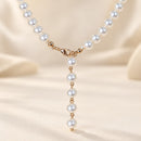 Collar de Perlas Lazo Dorado