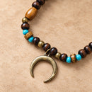 Collar de turquesa y luna creciente