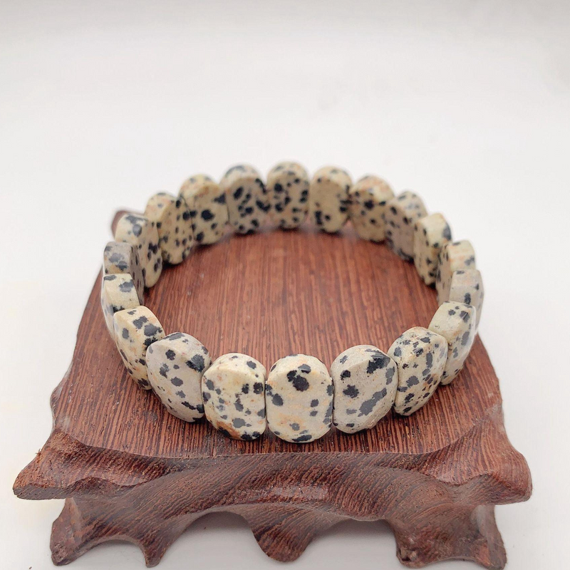 Pulsera Facetada Jaspe Dalmata