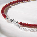 Pulsera piedra granate y plata