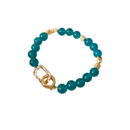 Pulsera Dorada y Cristales Azules