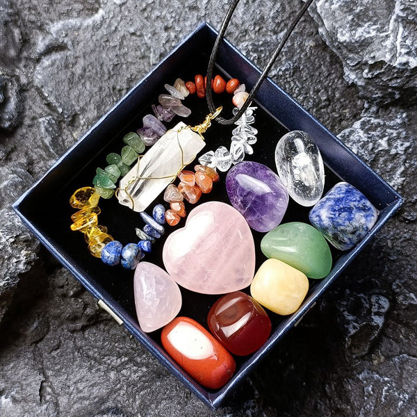 Kit 9 piedras y 2 ambuletos - Rincón Zen