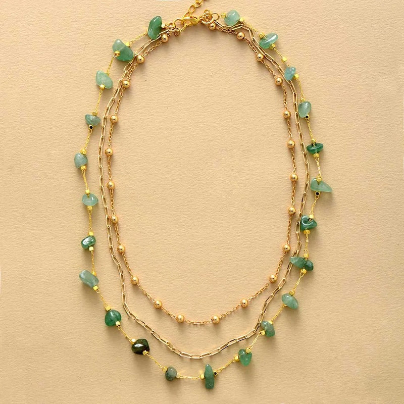 Collar Aventurina triple capa