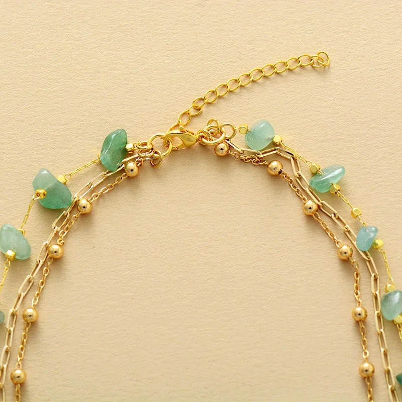 Collar Aventurina triple capa