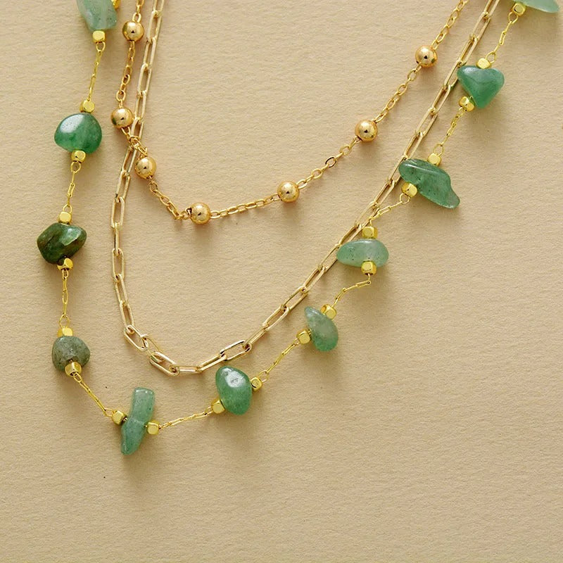 Collar Aventurina triple capa