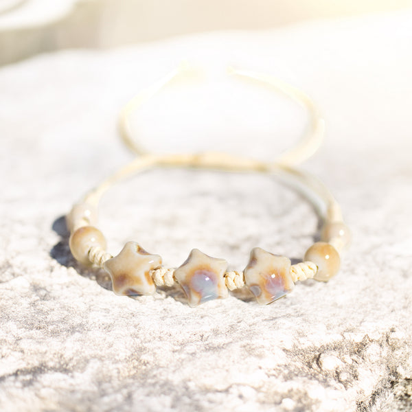 Pulsera cerámica - Estrellas Blancas