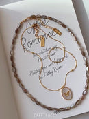 Collar Perlas Ovaladas en Tonos Tierra