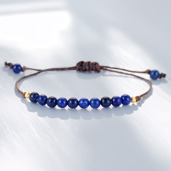 Pulsera cuero Lapislázuli
