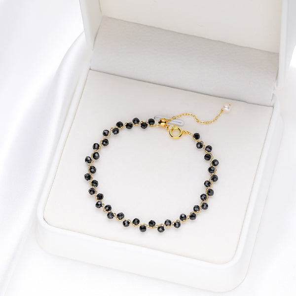 Pulsera dorada Espinela Negra