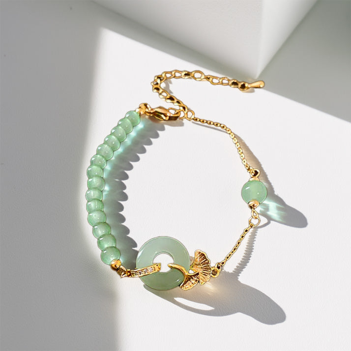 Pulsera Dorada y Jade