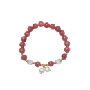 Pulsera Cuarzo fresa y Perlas
