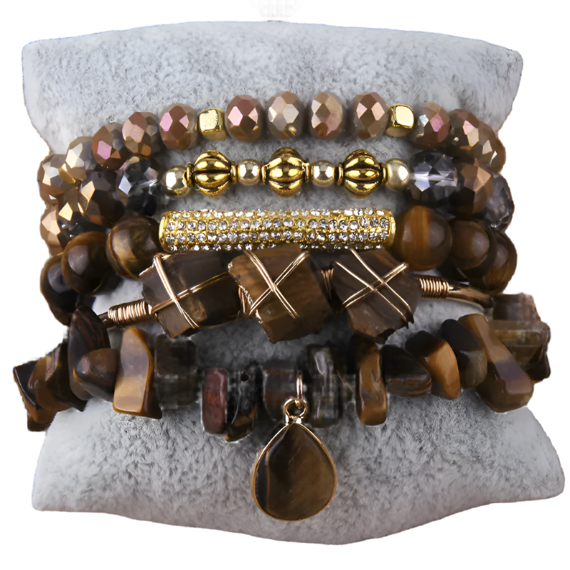 Pulsera Piedras Cafés