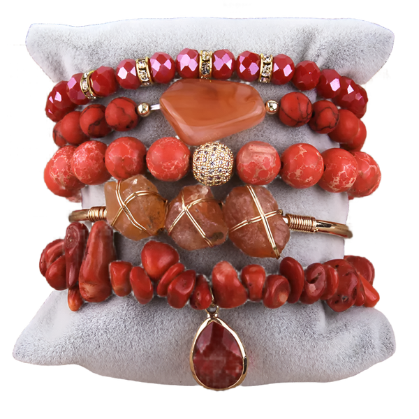 Pulsera Piedras Rojas
