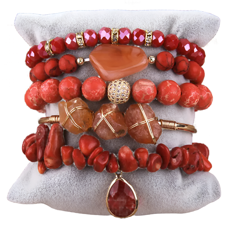 Pulsera Piedras Rojas