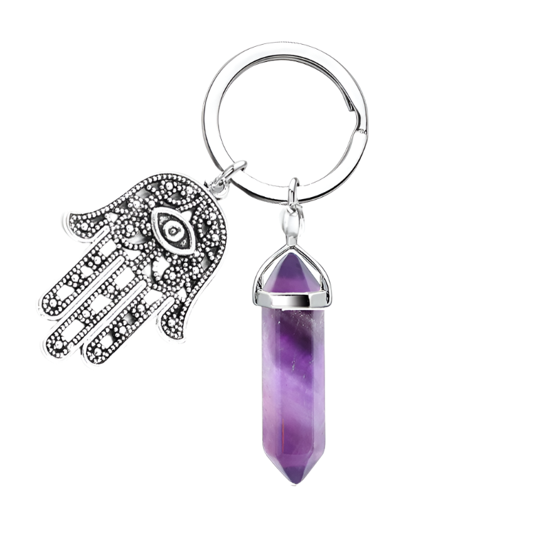 Llavero Mano de Fátima Amatista