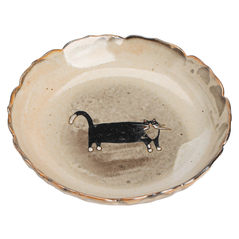 Plato Cerámica Gres de Gato Negro