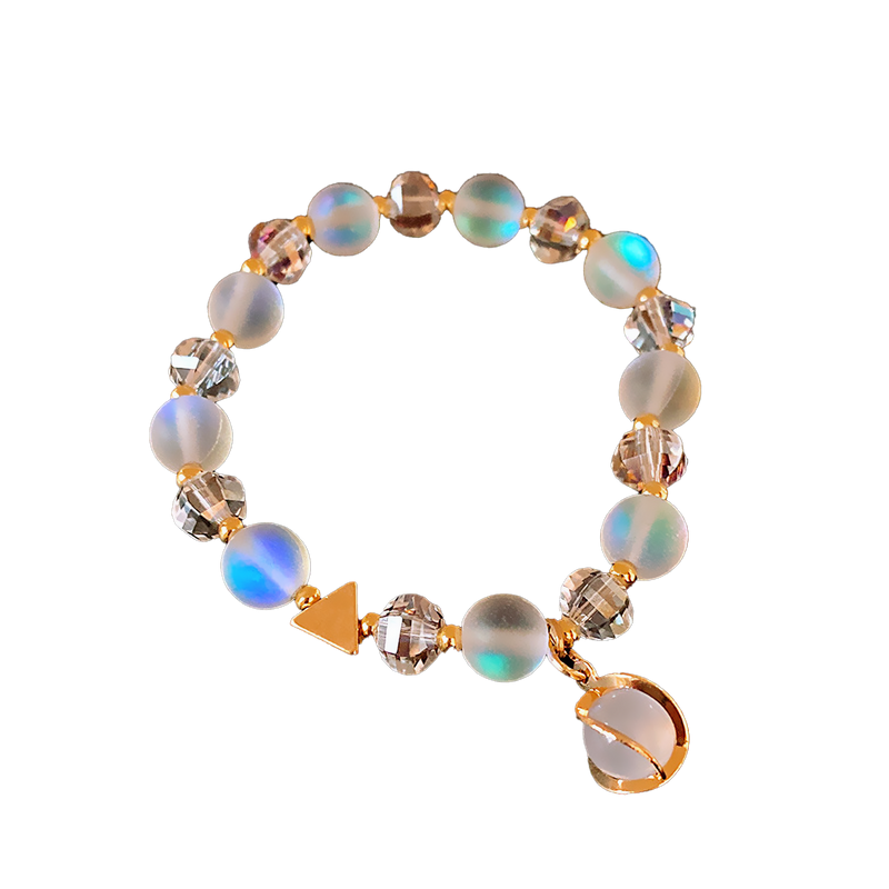 Brazalete Dorado y Piedras Translúcidas