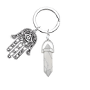 Llavero Mano de Fátima Turquesa Blanca