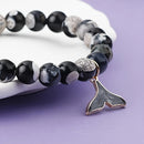 Pulsera cola de Ballena - Ágata negra