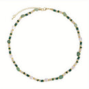 Collar de Perlas y Piedra pavo Real