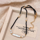 Collar Turmalina Negra y Perlas