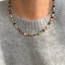 Collar Boho-Chic Perlas y Piedras Naturales