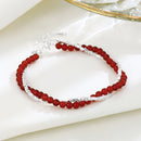 Pulsera Ágata Roja y Plata
