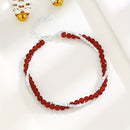 Pulsera Ágata Roja y Plata