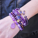 Pulseras energéticas de Amatista y Cristales